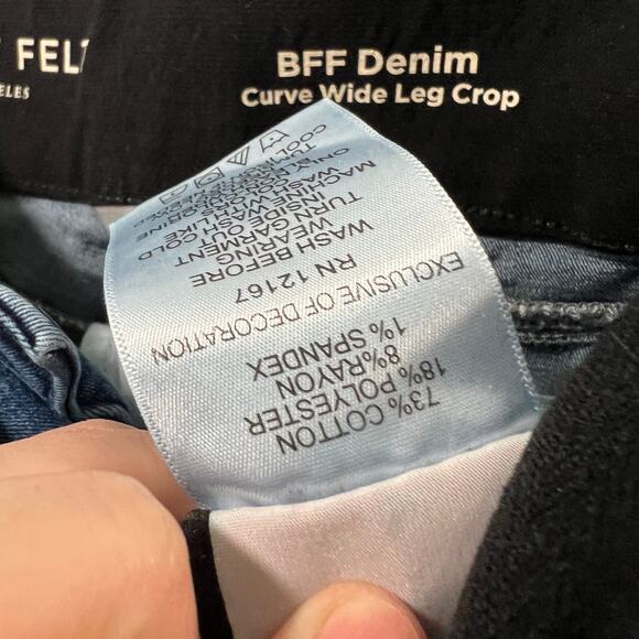 Laurie Felt Petite BFF Denim Curve Wide-Leg Crop Jeans True Blue, Petite 12 - Picture 12 of 12